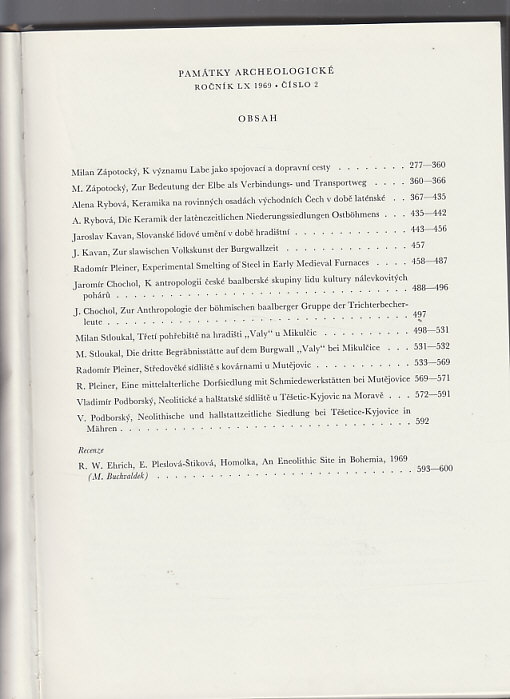 Památky archeologické / ročník LX 1969 sv. 2