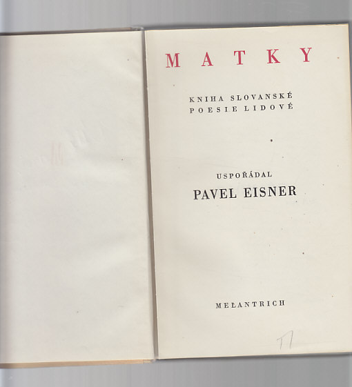 Matky /  kniha slovanské poesie lidové