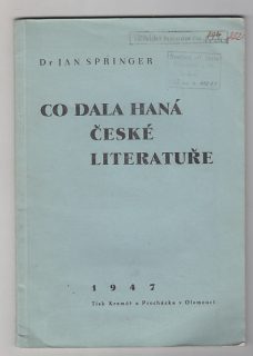 Co dala Haná české literatuře