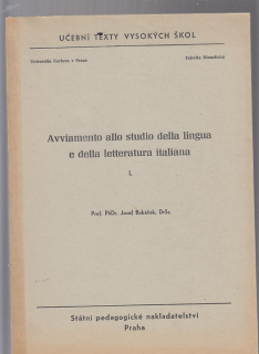 Avviamento allo studio della lingua e della letteratura italiana I. / skripta