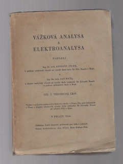 Vážková analysa a elektroanalysa  I.díl všeobecná část